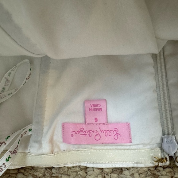 Lilly Pulitzer Resort White Wrapping Stripe Silk Organza Blossom Dress Size 6 - Picture 13 of 16